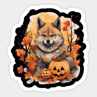 Akita dog Halloween Sticker